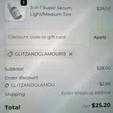 GLITZANDGLAMOUR13 coupon verification screenshot