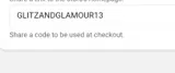 Glitzandglamour13 coupon verification screenshot