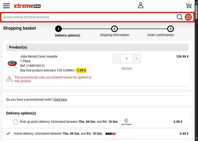Xtremeinn checkout page showing Xtremeinn promo code box | Screenshot taken by SimplyCodes community member on Oct 5, 2025