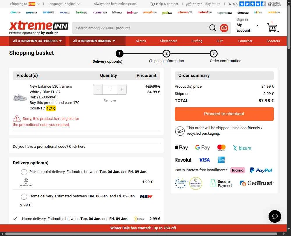 Xtremeinn checkout page showing Xtremeinn promo code box | Screenshot taken by SimplyCodes community member on Dec 26, 2025