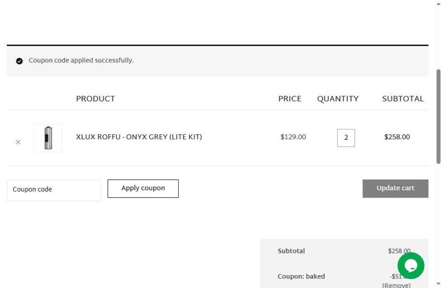 XVAPE checkout page showing XVAPE coupon code box | Screenshot taken by SimplyCodes community member on Jul 29, 2025