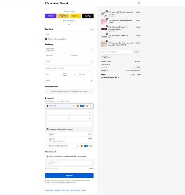 XVX Keyboard checkout page showing XVX Keyboard promo code box | Screenshot taken by SimplyCodes community member on Sep 3, 2025