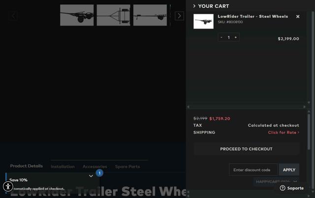 Yakima checkout page showing Yakima discount code box | Screenshot taken by SimplyCodes community member on Aug 25, 2025
