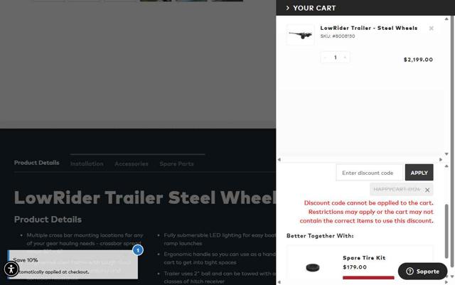 Yakima checkout page showing Yakima discount code box | Screenshot taken by SimplyCodes community member on Aug 31, 2025