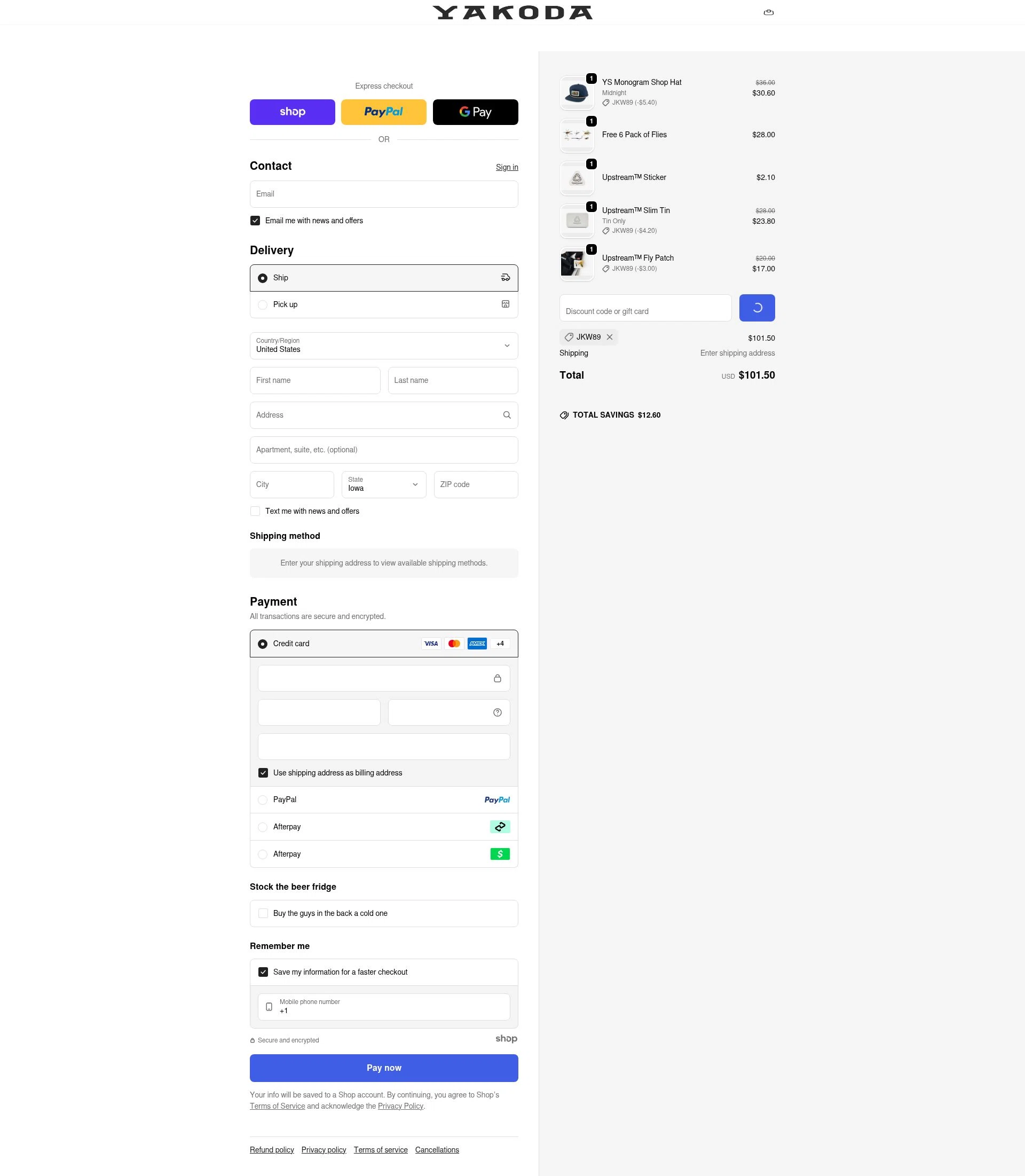 Yakoda checkout page showing Yakoda promo code box | Screenshot taken by SimplyCodes community member on Dec 30, 2025