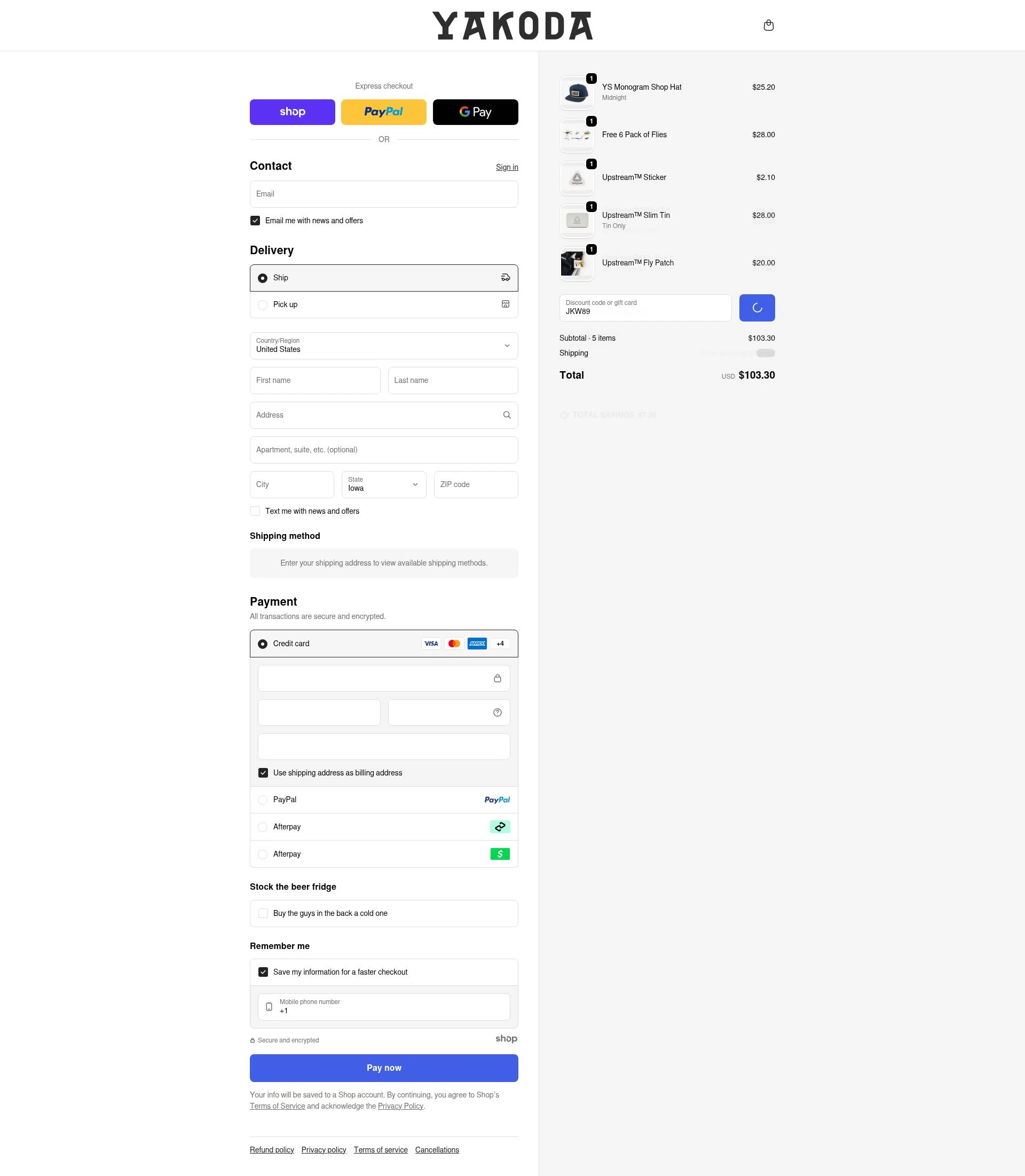 Yakoda checkout page showing Yakoda promo code box | Screenshot taken by SimplyCodes community member on Jan 4, 2026