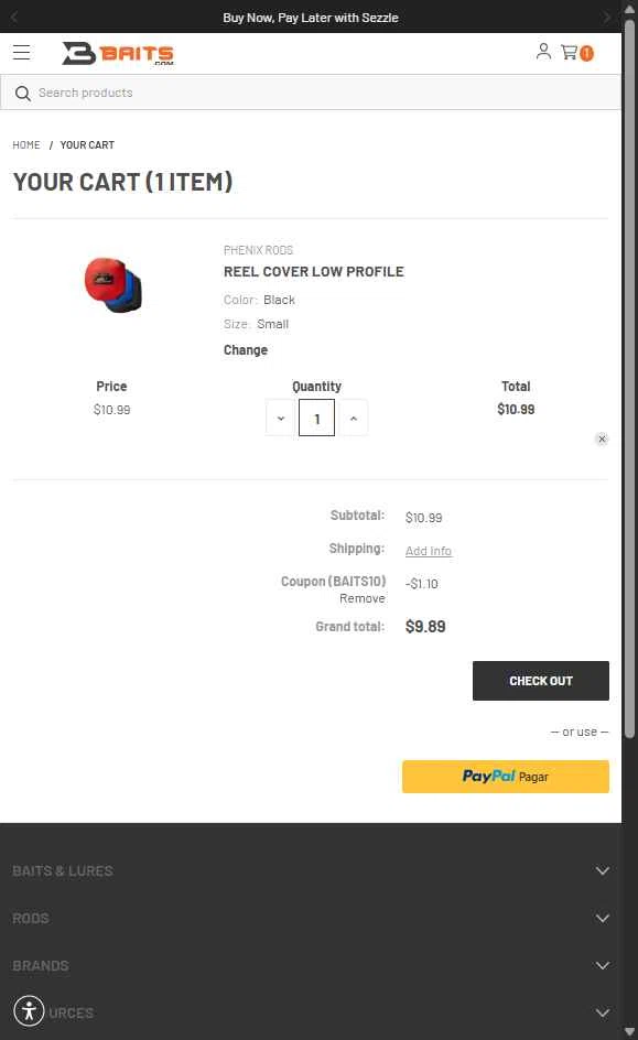 Yamamoto Baits checkout page showing Yamamoto Baits promo code box | Screenshot taken by SimplyCodes community member on Jul 30, 2025