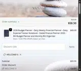 WELCOME10 coupon verification screenshot