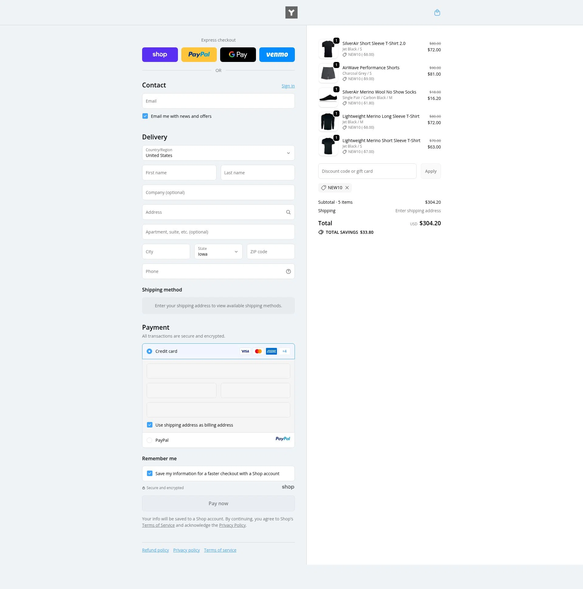 Y Athletics checkout page showing Y Athletics discount code box | Screenshot taken by SimplyCodes community member on Oct 27, 2025