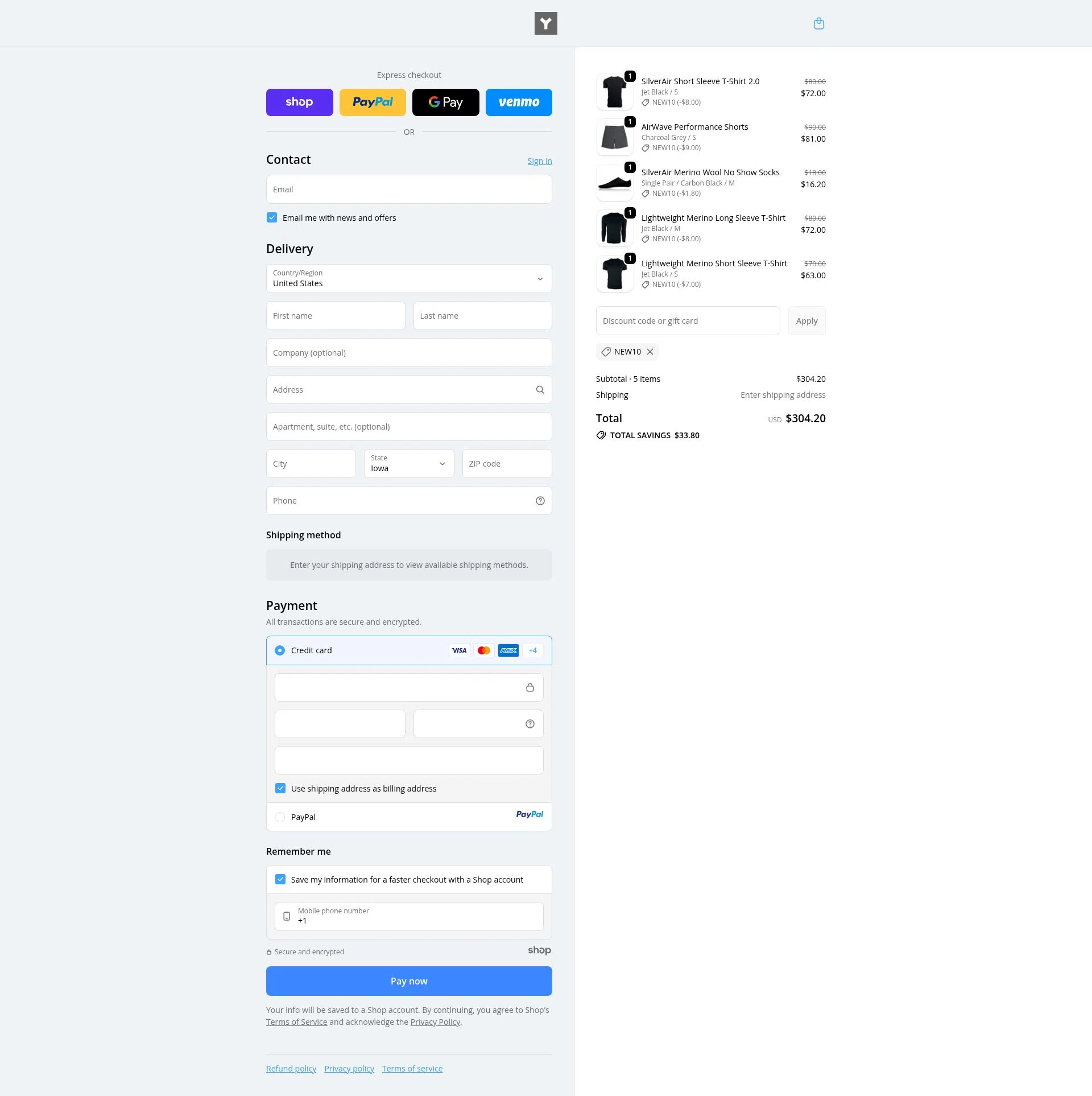 Y Athletics checkout page showing Y Athletics discount code box | Screenshot taken by SimplyCodes community member on Oct 23, 2025