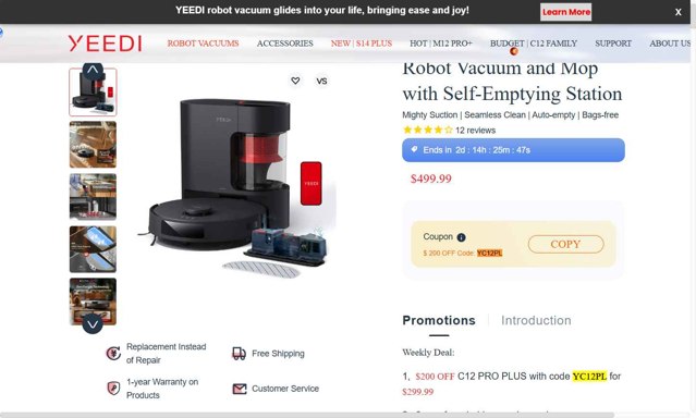 Yeedi checkout page showing Yeedi promo code box | Screenshot taken by SimplyCodes community member on Jul 25, 2025