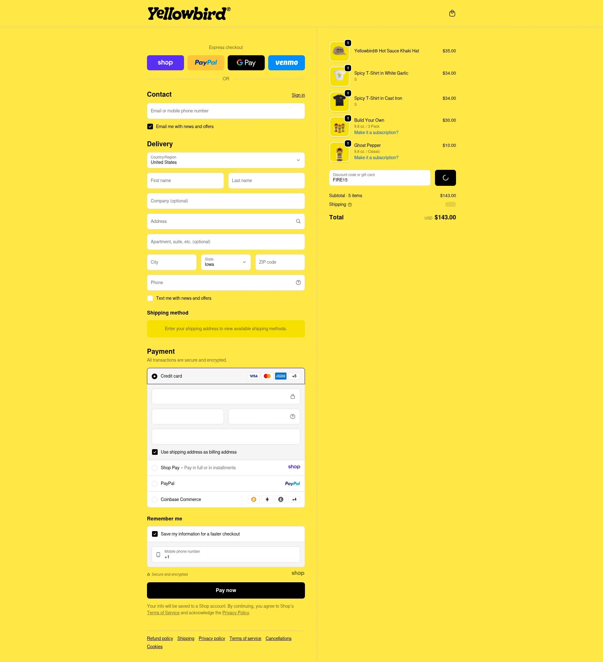 Yellowbird checkout page showing Yellowbird promo code box | Screenshot taken by SimplyCodes community member on Jan 20, 2026