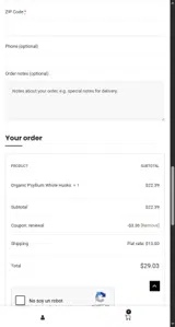 Yerba Prima coupon verification screenshot