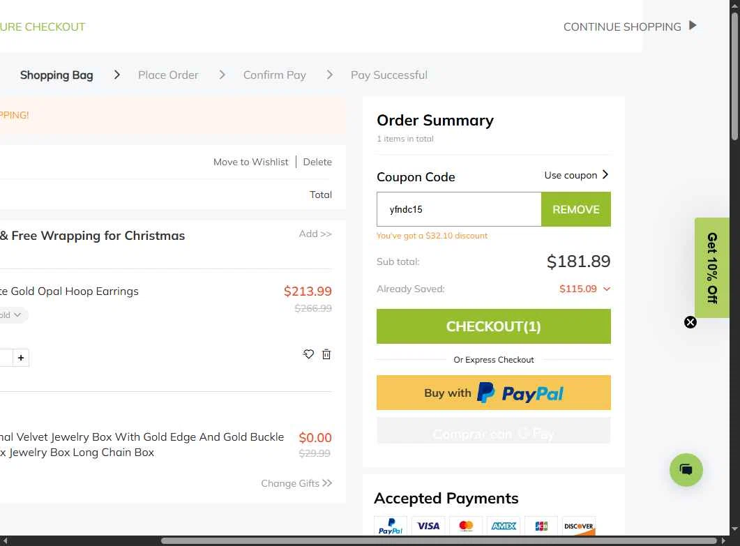 YFN checkout page showing YFN promo code box | Screenshot taken by SimplyCodes community member on Dec 17, 2025