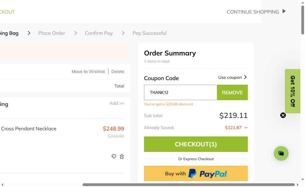 YFN checkout page showing YFN promo code box | Screenshot taken by SimplyCodes community member on Dec 9, 2025