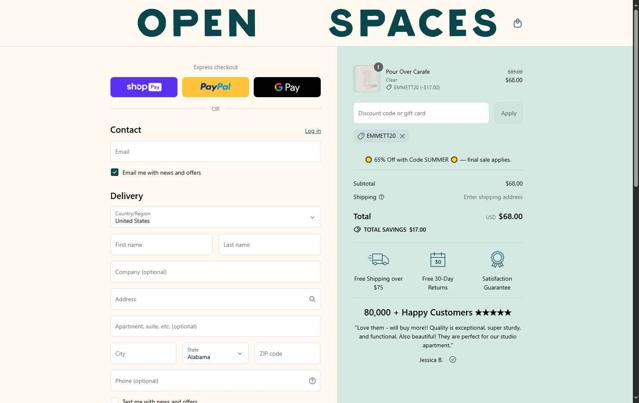 Yield checkout page showing Yield promo code box | Screenshot taken by SimplyCodes community member on Aug 25, 2025