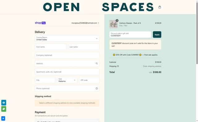 Yield checkout page showing Yield promo code box | Screenshot taken by SimplyCodes community member on Aug 25, 2025