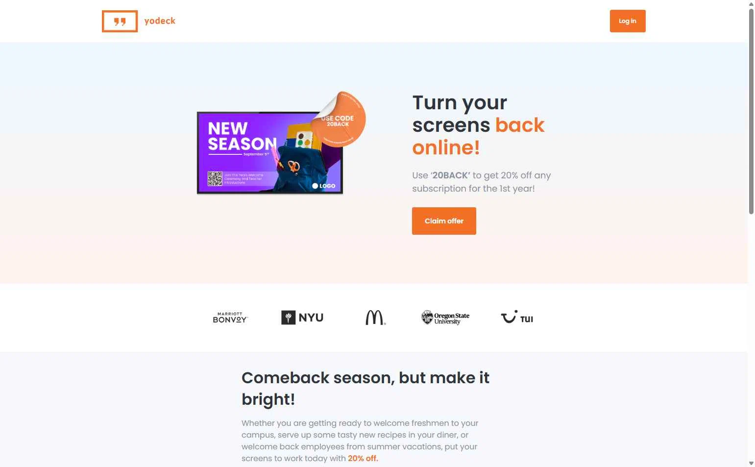 Yodeck checkout page showing Yodeck coupon code box | Screenshot taken by SimplyCodes community member on May 13, 2025