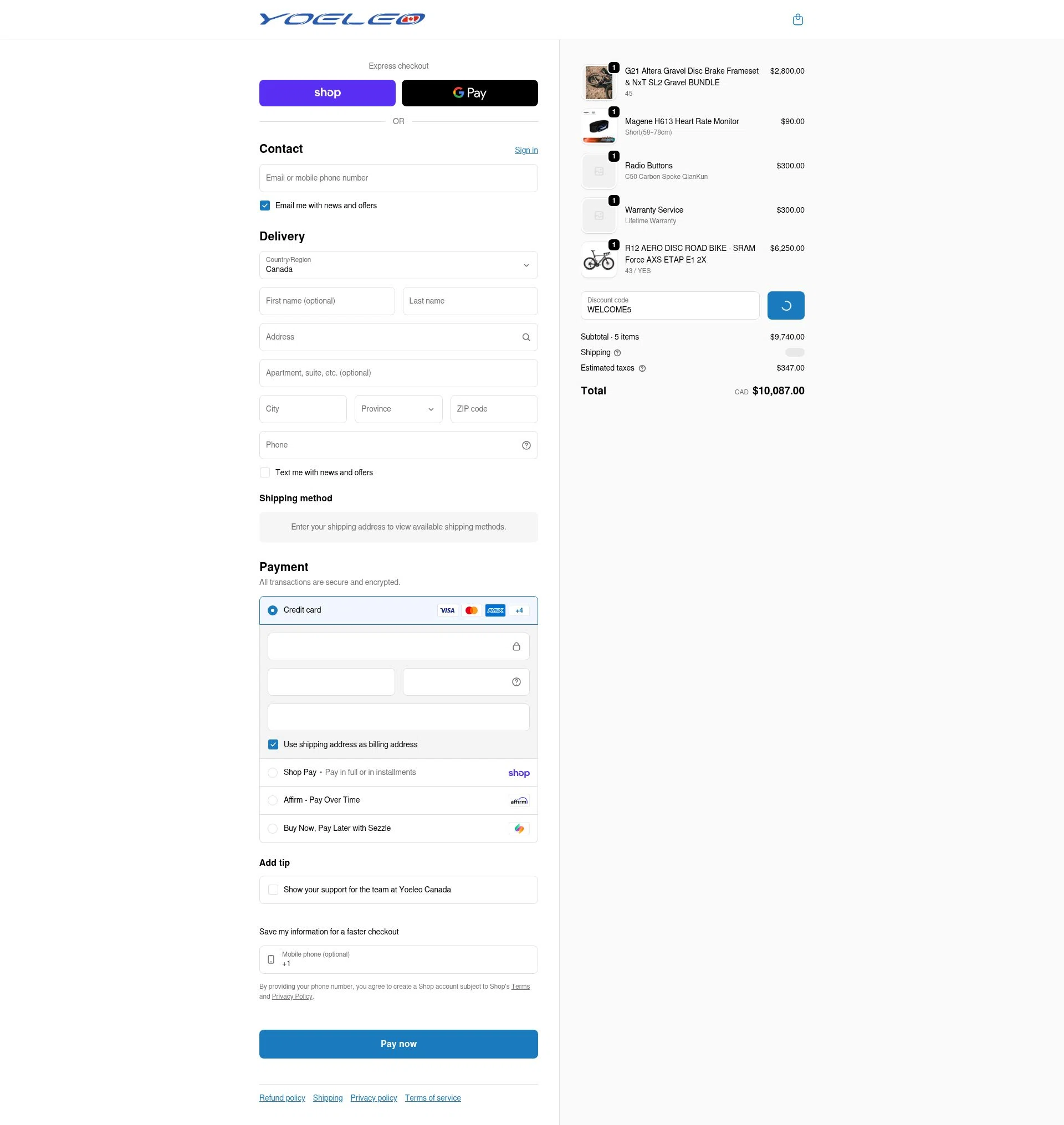 YOELEO checkout page showing YOELEO discount code box | Screenshot taken by SimplyCodes community member on Feb 20, 2026