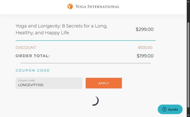 Yoga International checkout page showing Yoga International promo code box | Screenshot taken by SimplyCodes community member on Sep 6, 2025