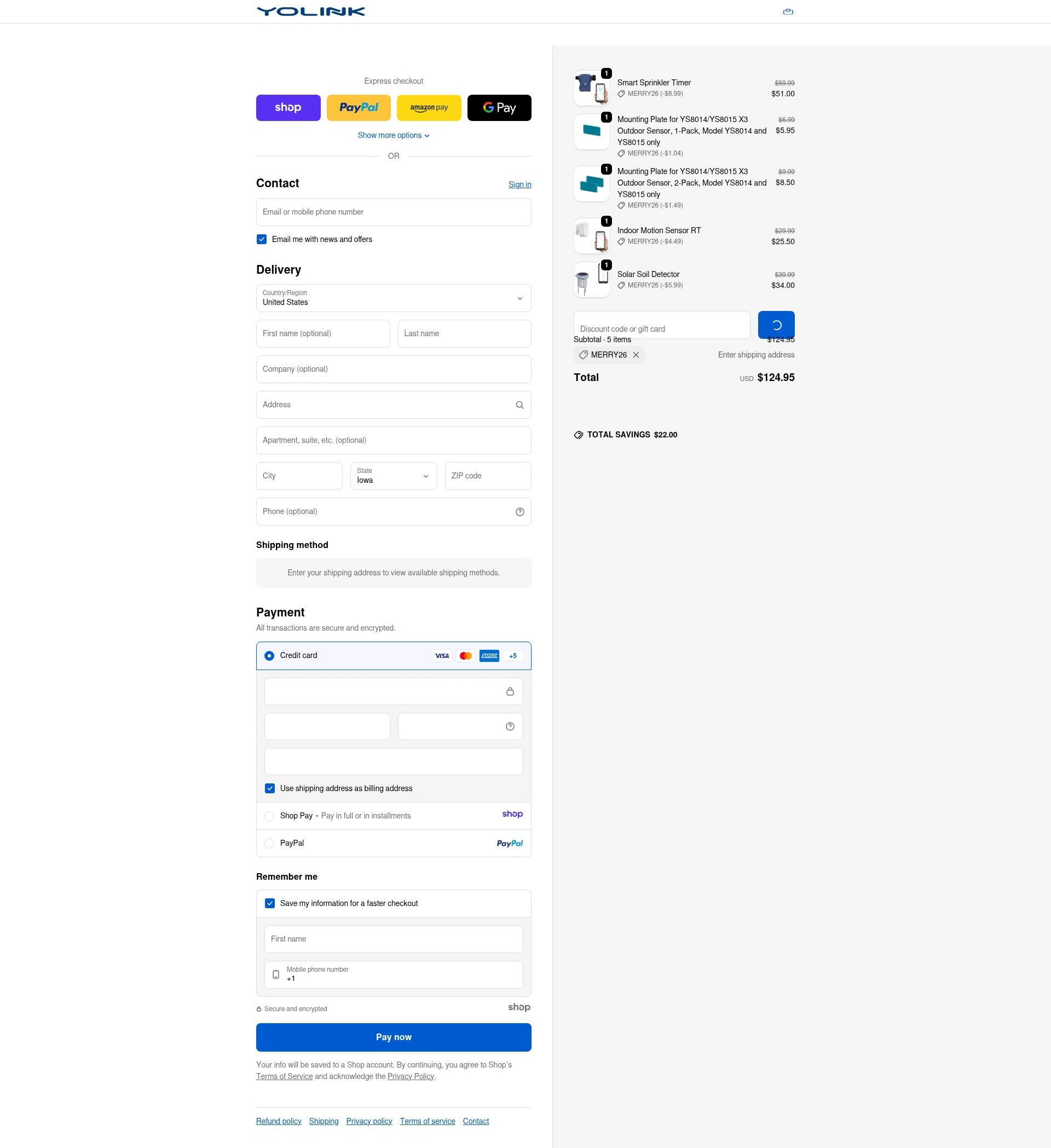 YOLINK checkout page showing YOLINK discount code box | Screenshot taken by SimplyCodes community member on Jan 1, 2026