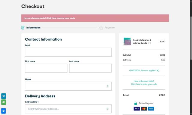 YorkTest checkout page showing YorkTest discount code box | Screenshot taken by SimplyCodes community member on Aug 24, 2025