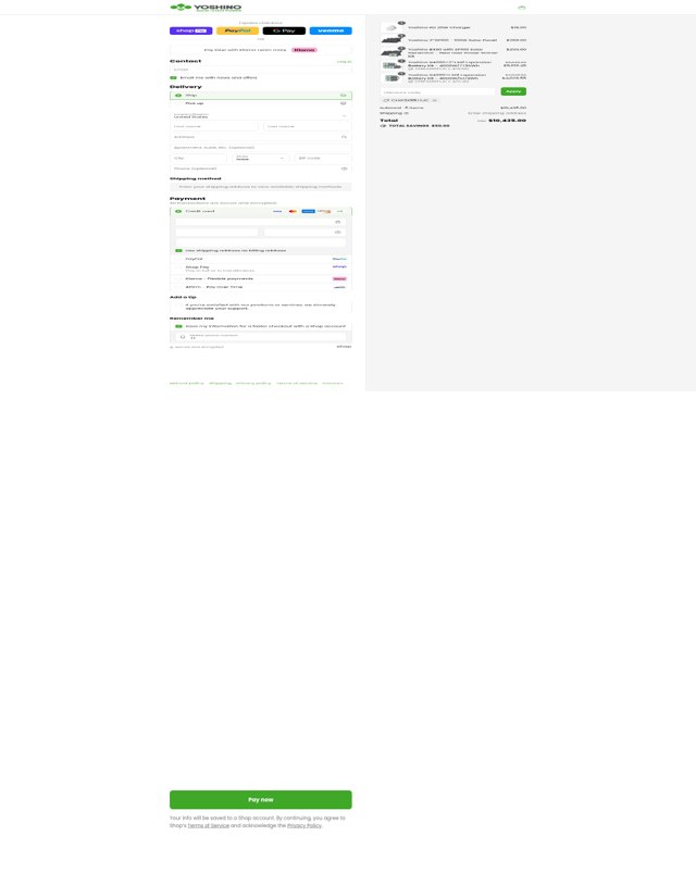 Yoshino Power checkout page showing Yoshino Power promo code box | Screenshot taken by SimplyCodes community member on Aug 27, 2025