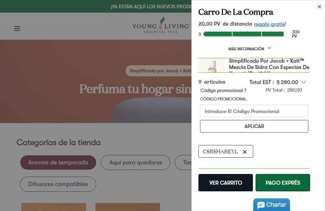 Young Living checkout page showing Young Living promo code box | Screenshot taken by SimplyCodes community member on Aug 31, 2025