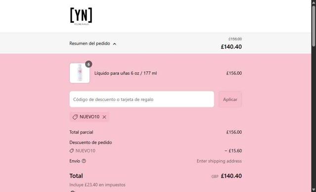 Young Nails checkout page showing Young Nails discount code box | Screenshot taken by SimplyCodes community member on Jul 26, 2025