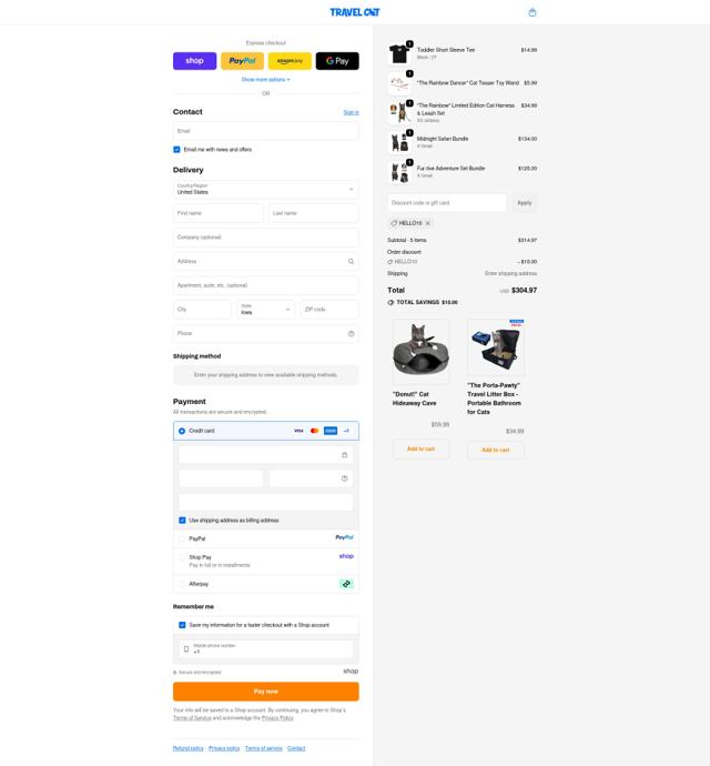 Your Cat Backpack checkout page showing Your Cat Backpack discount code box | Screenshot taken by SimplyCodes community member on Sep 20, 2025