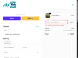 Your Fish Stuff coupon verification screenshot