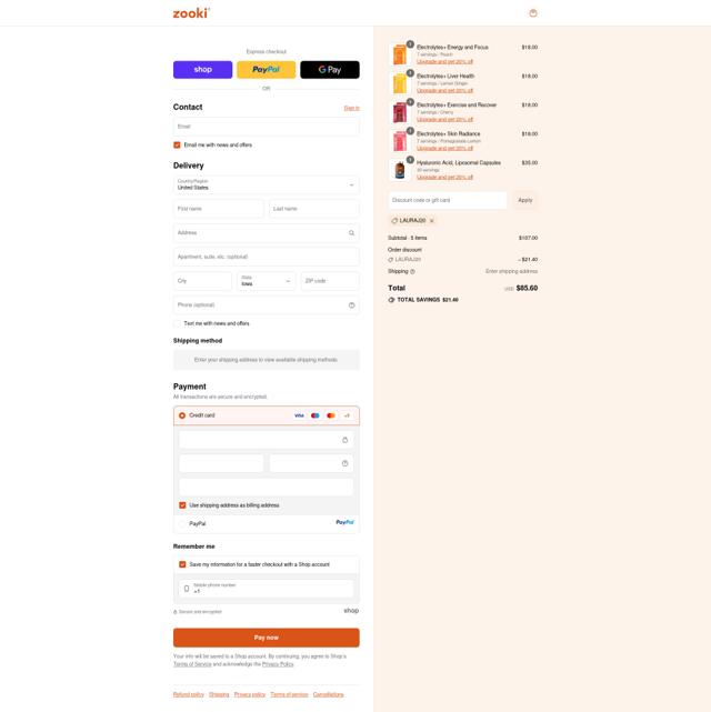 YourZooki checkout page showing YourZooki discount code box | Screenshot taken by SimplyCodes community member on Sep 10, 2025