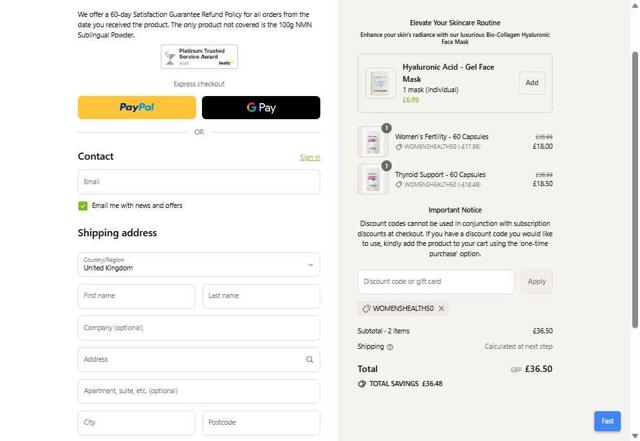 Youth & Earth checkout page showing Youth & Earth promo code box | Screenshot taken by SimplyCodes community member on Sep 10, 2025
