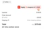 VIP20 coupon verification screenshot