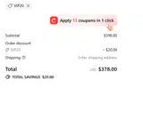 VIP20 coupon verification screenshot