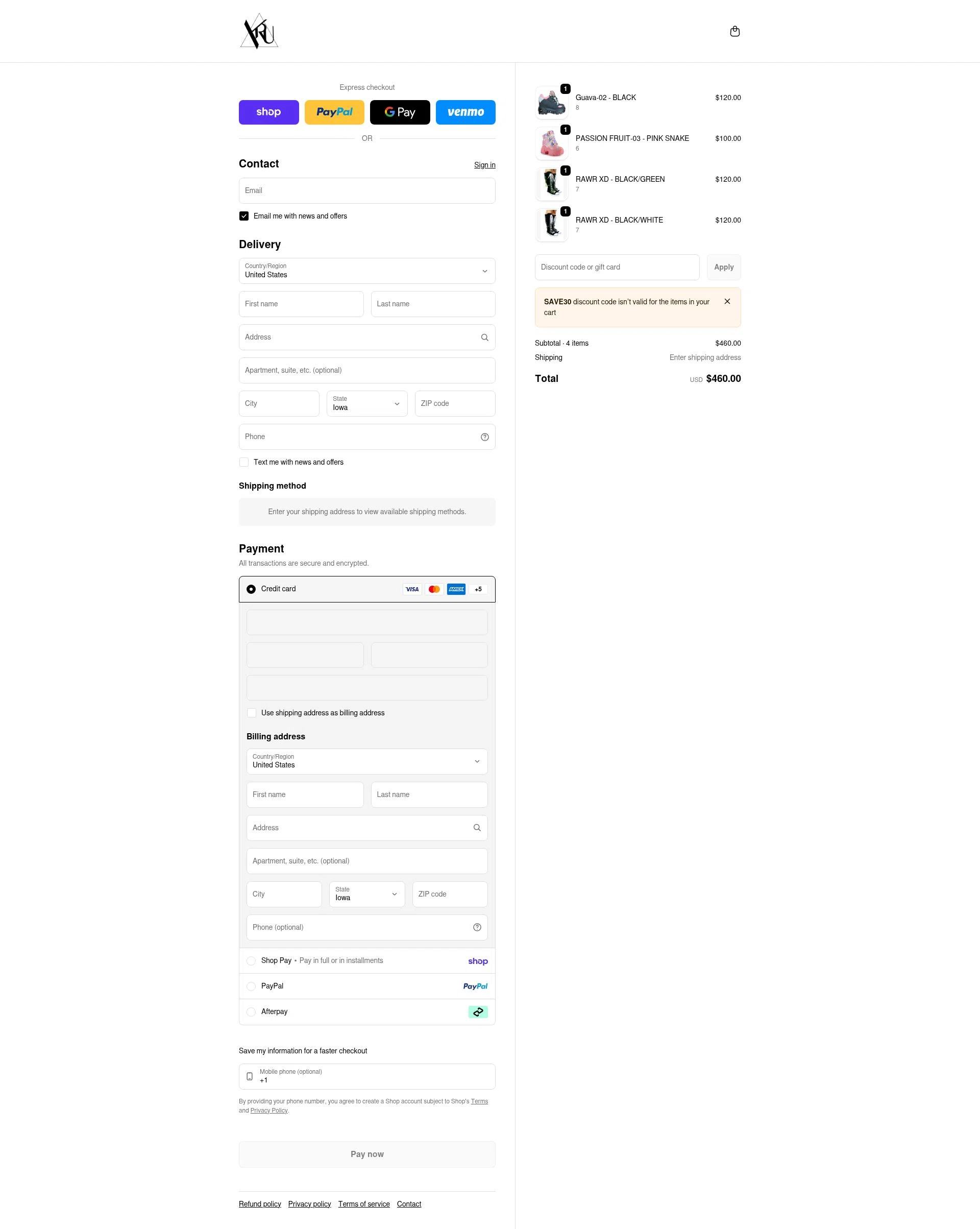 YRU checkout page showing YRU discount code box | Screenshot taken by SimplyCodes community member on Feb 12, 2026