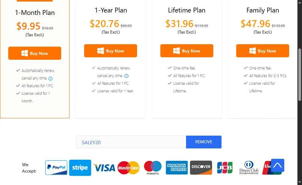YT Saver checkout page showing YT Saver coupon code box | Screenshot taken by SimplyCodes community member on Jul 22, 2025