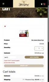 bar15 coupon verification screenshot