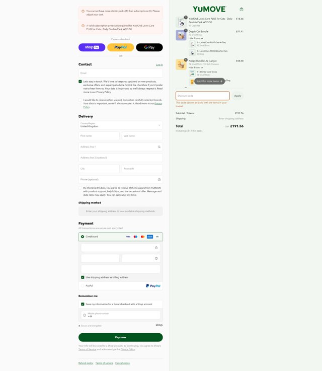 YuMOVE UK checkout page showing YuMOVE UK promo code box | Screenshot taken by SimplyCodes community member on Jul 31, 2025