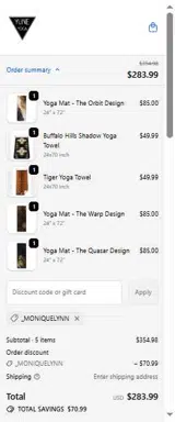 _MONIQUELYNN coupon verification screenshot