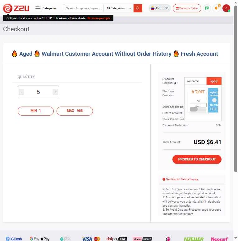 Z2U checkout page showing Z2U discount code box | Screenshot taken by SimplyCodes community member on Nov 28, 2025