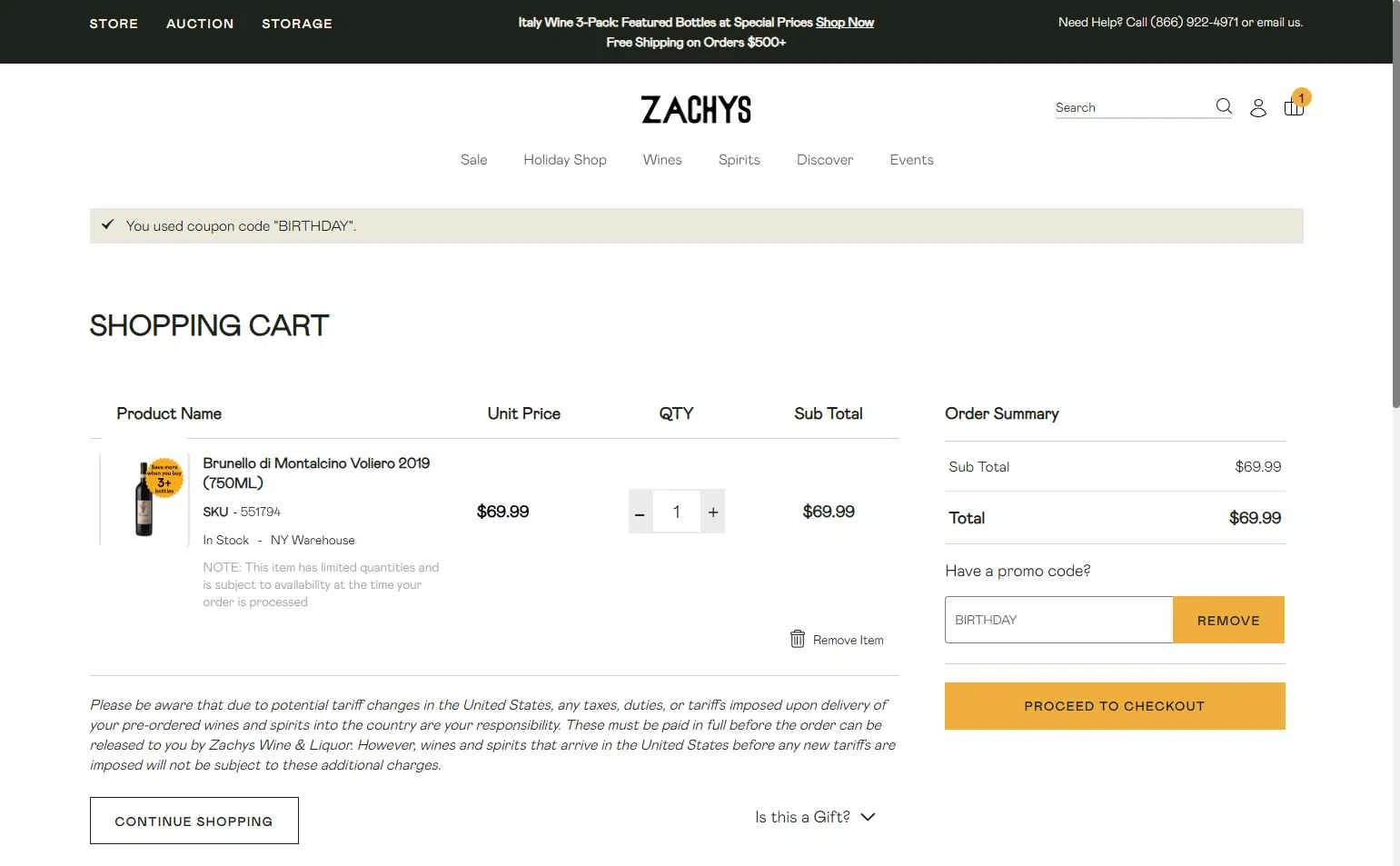 Zachys checkout page showing Zachys promo code box | Screenshot taken by SimplyCodes community member on Dec 22, 2025