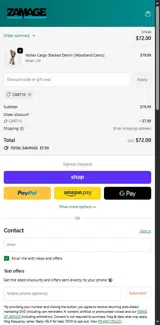 Zamage coupon verification screenshot