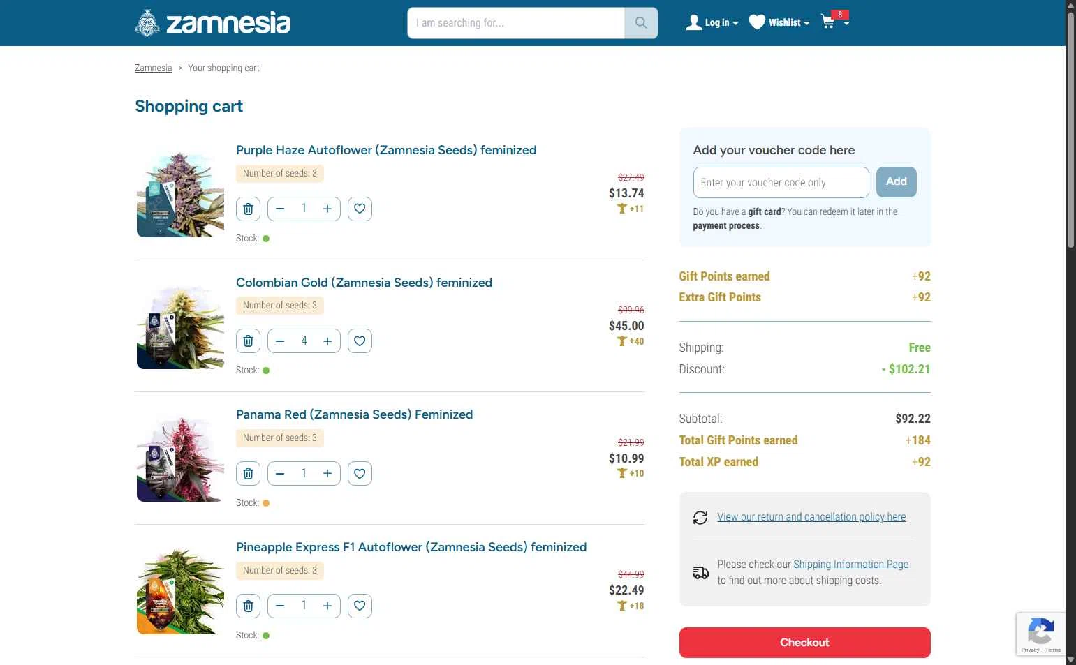 Zamnesia checkout page showing Zamnesia discount code box | Screenshot taken by SimplyCodes community member on Jan 30, 2026