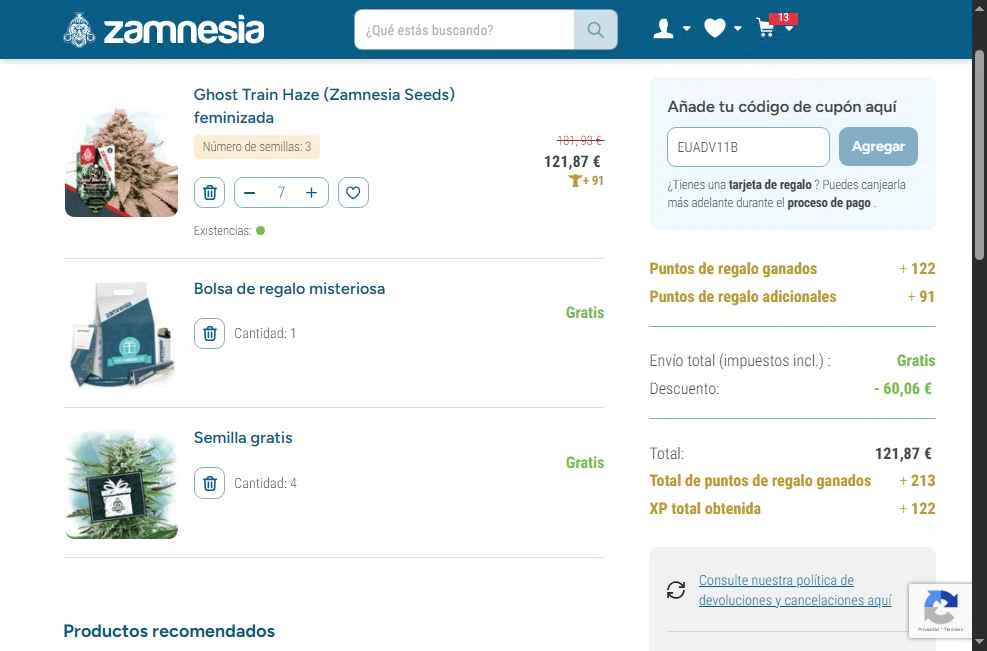 Zamnesia checkout page showing Zamnesia discount code box | Screenshot taken by SimplyCodes community member on Feb 12, 2026