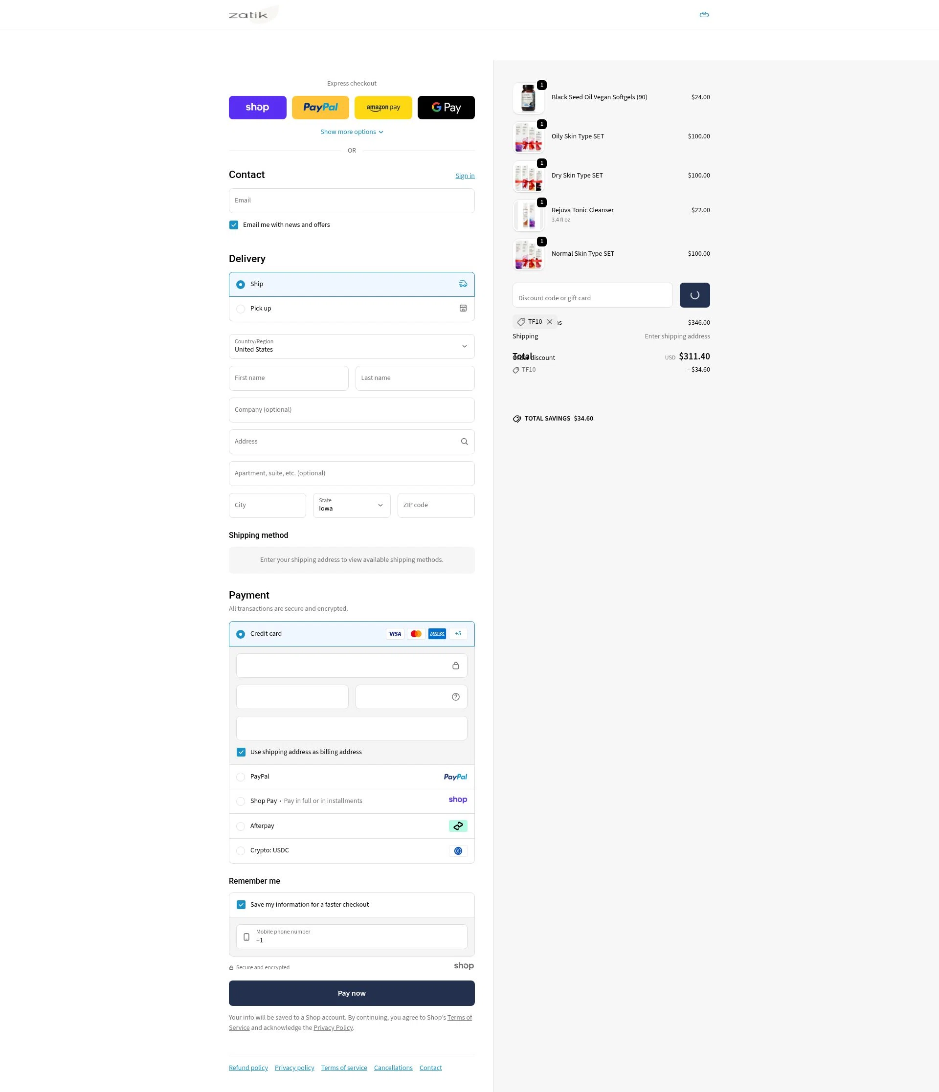 Zatik checkout page showing Zatik promo code box | Screenshot taken by SimplyCodes community member on Dec 15, 2025