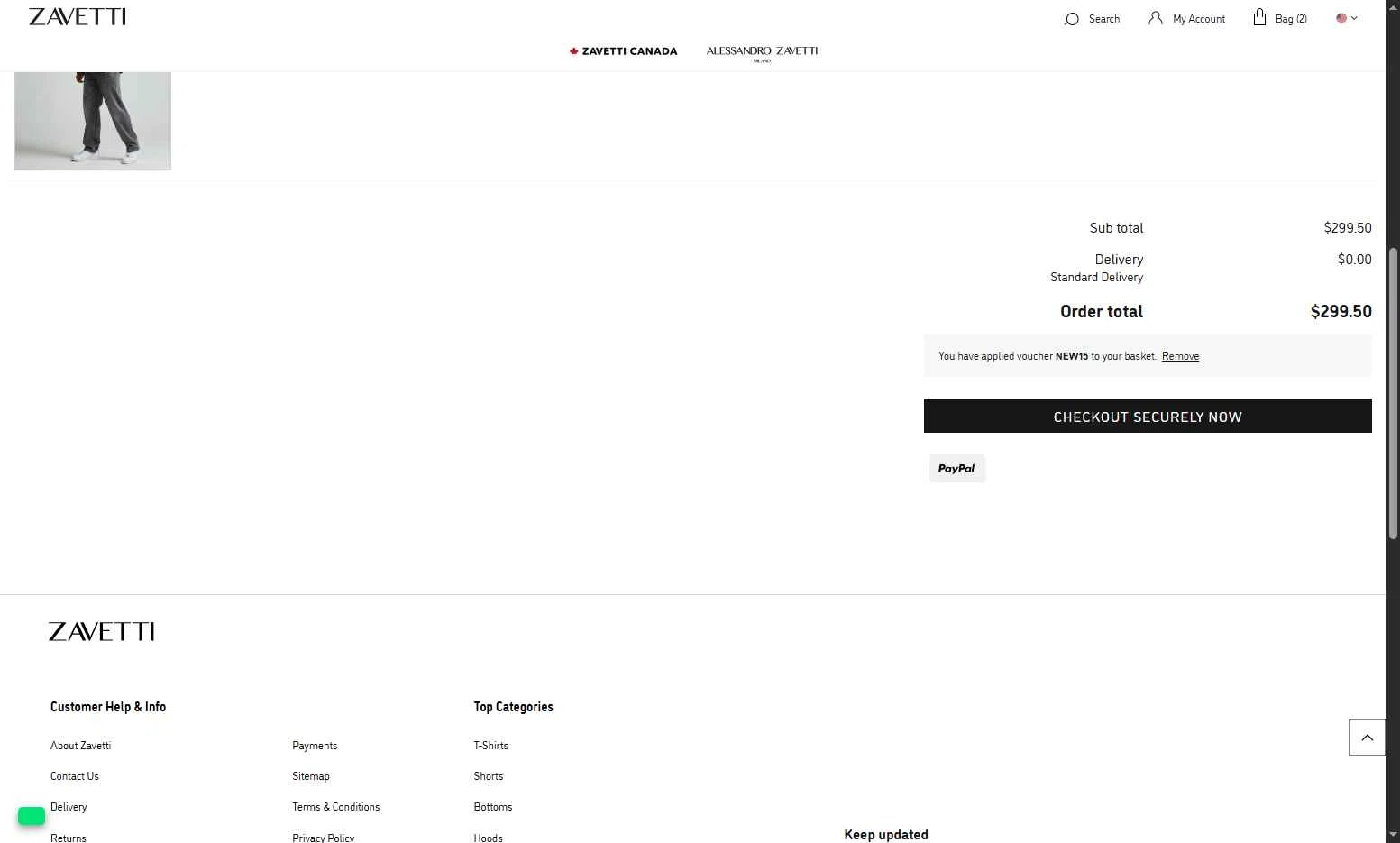 Zavetti checkout page showing Zavetti discount code box | Screenshot taken by SimplyCodes community member on Dec 11, 2025