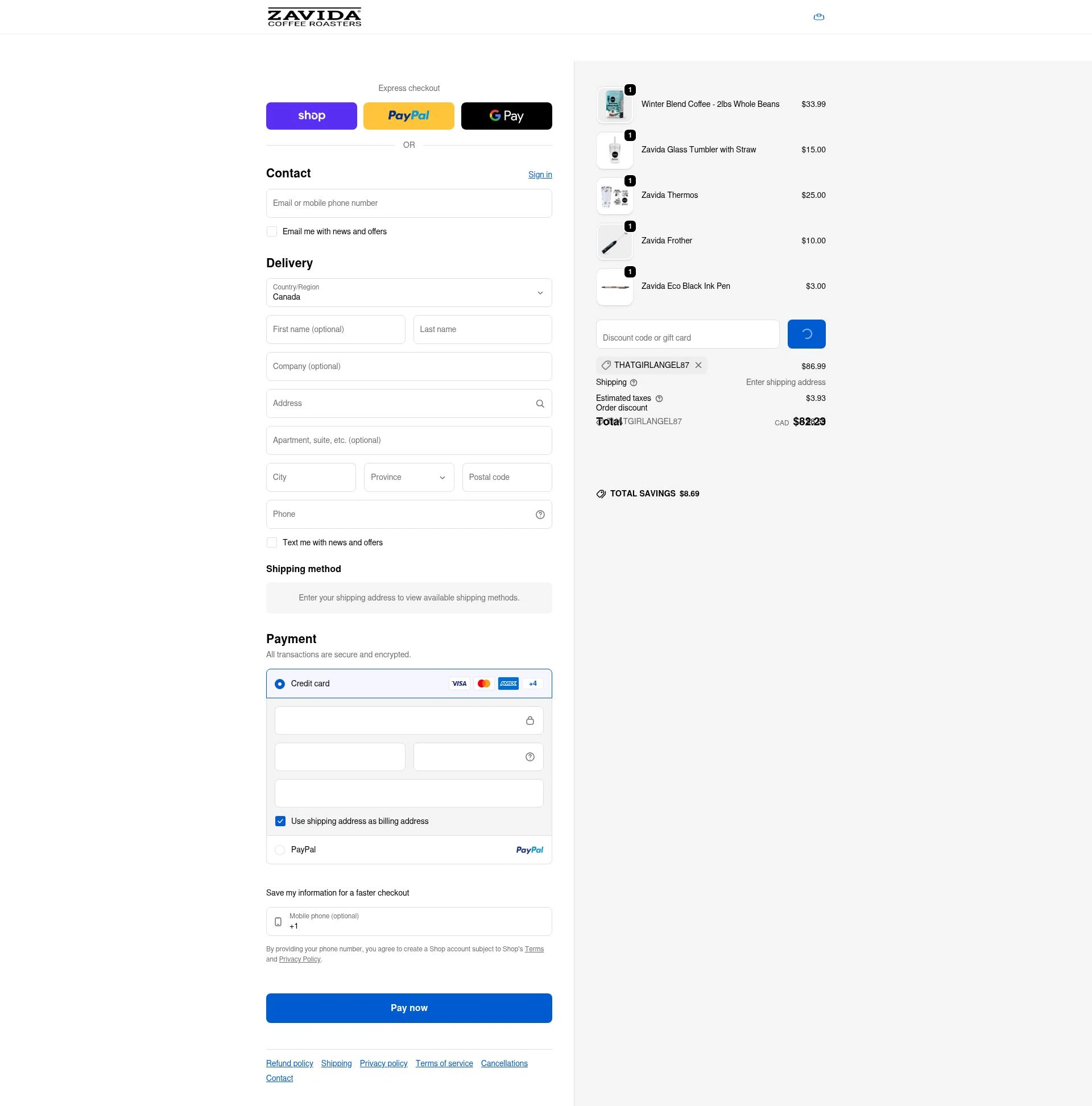 Zavida checkout page showing Zavida coupon code box | Screenshot taken by SimplyCodes community member on Feb 4, 2026