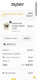 NEW08 coupon verification screenshot