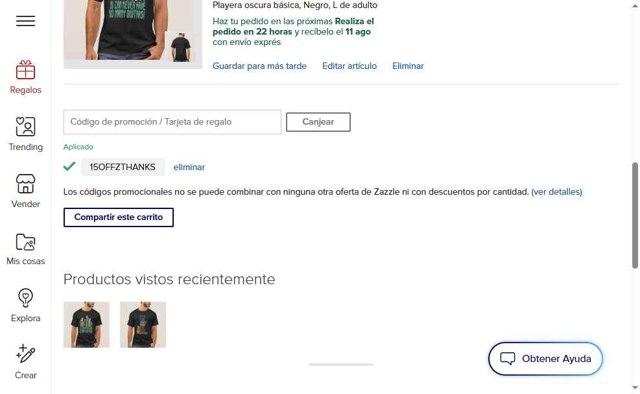Zazzle checkout page showing Zazzle promo code box | Screenshot taken by SimplyCodes community member on Aug 7, 2025